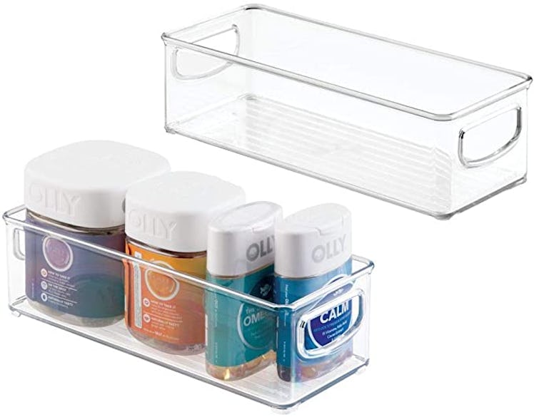 mDesign Stackable Plastic Storage Bin Caddy 