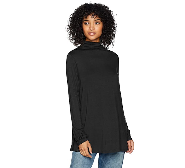 Daily Ritual Jersey Mock-Neck Swing Tunic