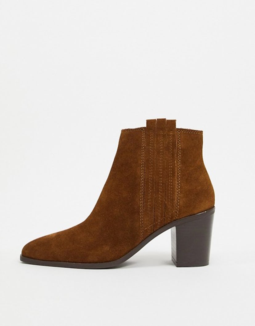 suede ankle boots in tan