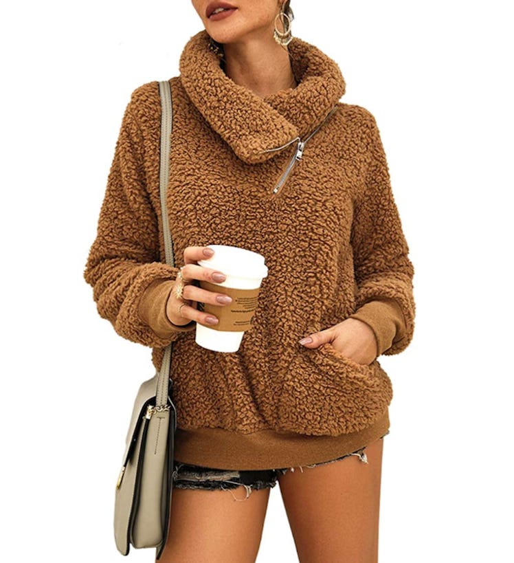 KIRUNDO Faux Shearling Pullover