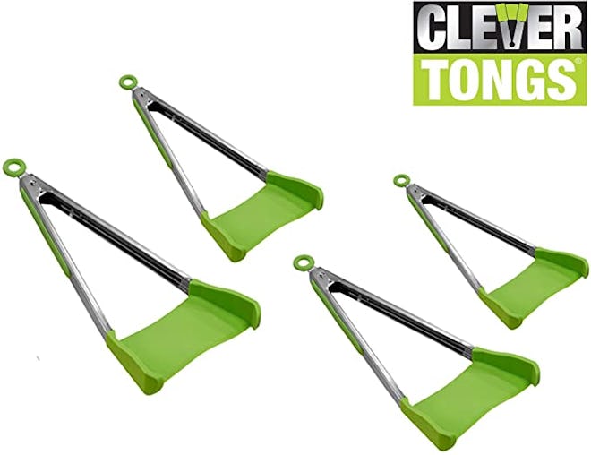 Clever Tongs 2 In 1 Kitchen Spatula (4-Pack)
