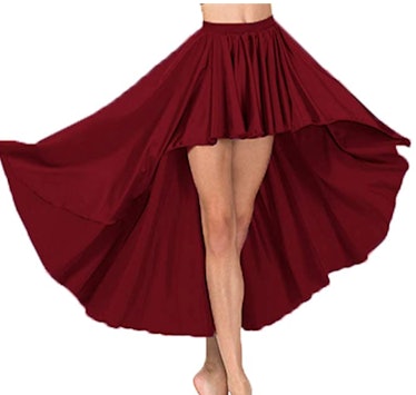 KAURVAKI HUB Satin High Low Skirt Asymmetrical Skirt for Womens Belly Dancing Skirt Special Casual P...
