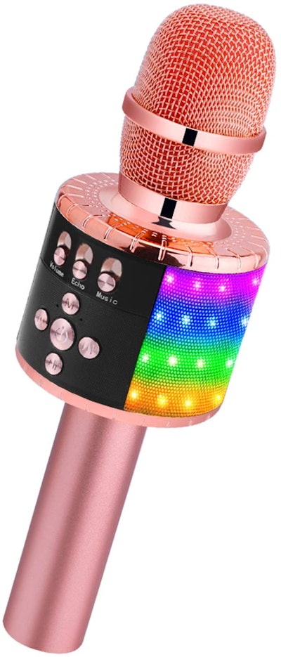 Wireless Bluetooth Karaoke Microphone with Controllable LED Lights