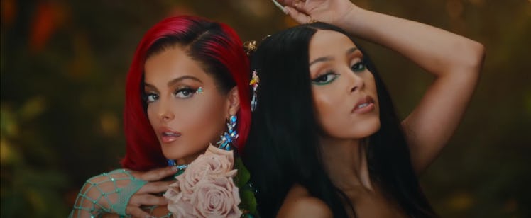 Bebe Rexha and Doja Cat appear in the video for "Baby, I'm Jealous."
