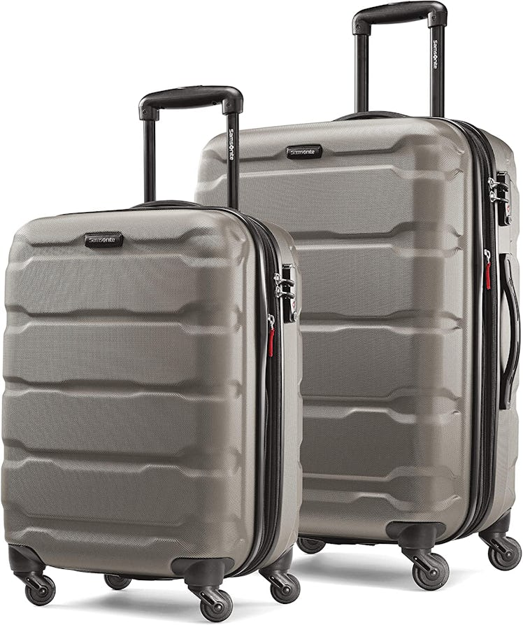 Samsonite Omni PC Hardside Expandable Luggage with Spinner Wheels, Silver, 2-Piece Set