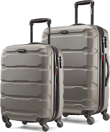 Samsonite Omni PC Hardside Expandable Luggage with Spinner Wheels, Silver, 2-Piece Set