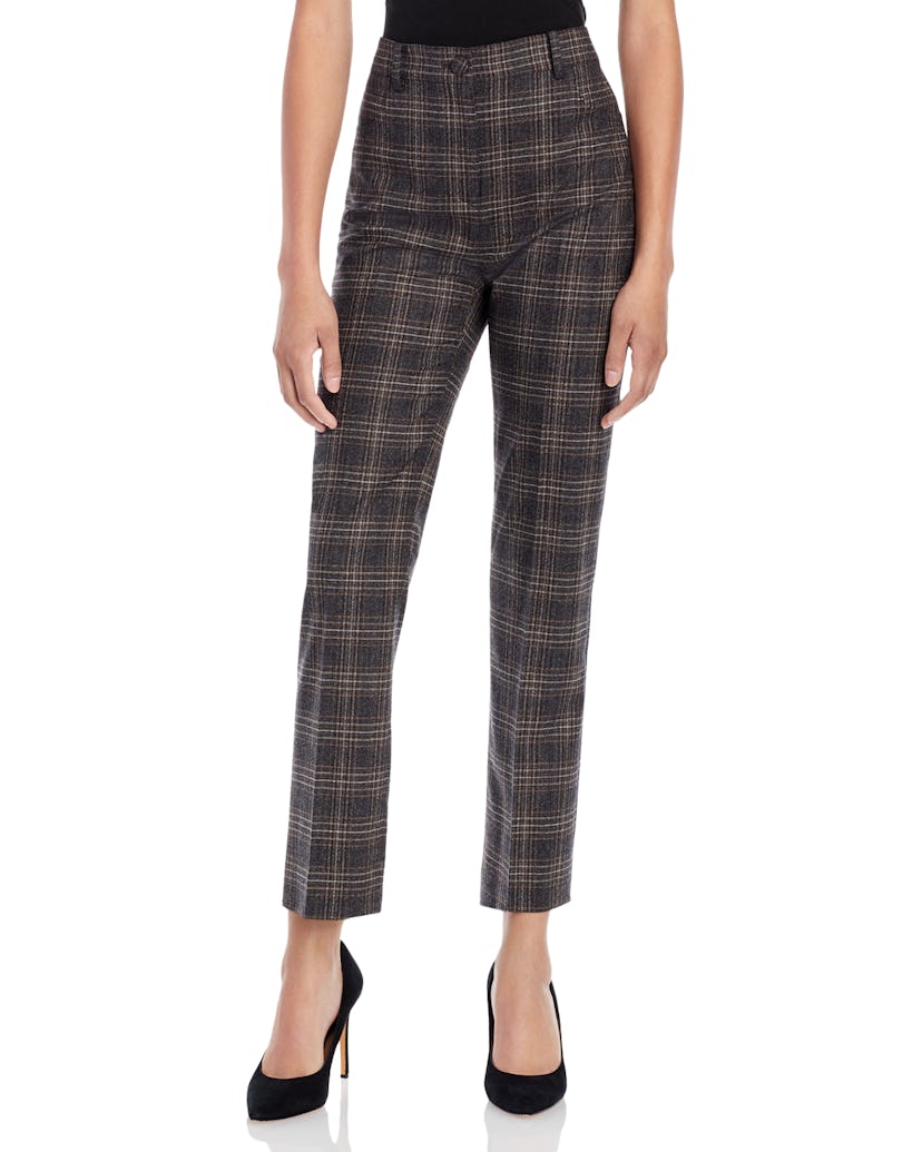 Plaid Straight Leg             Pants