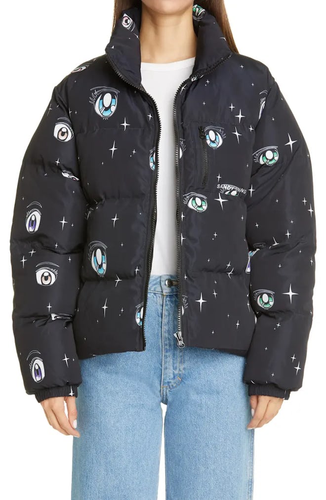Luna Eye Print Puffer Jacket