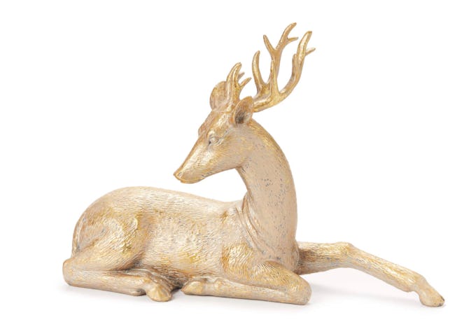 Bronze Sitting Deer Tabletop Decor