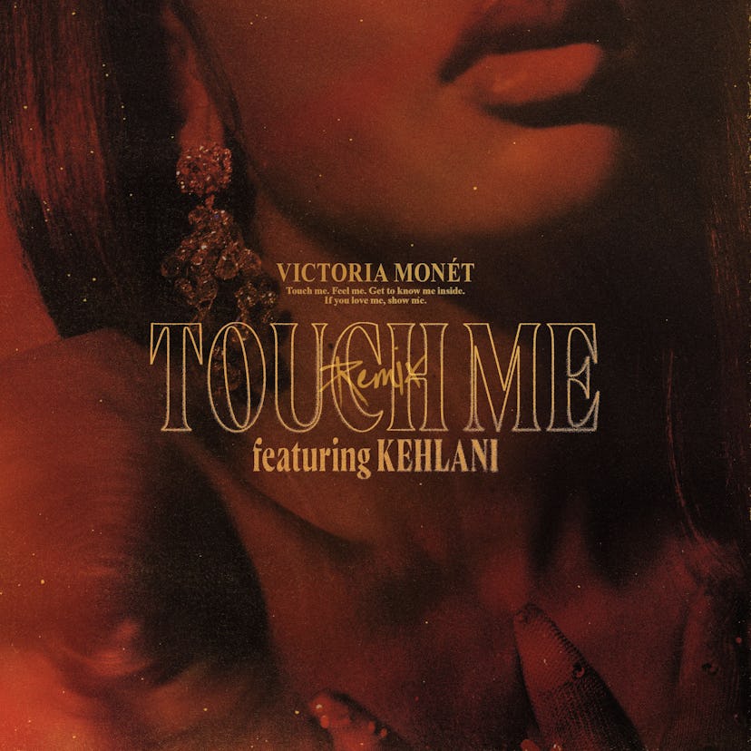 The cover art for the "Touch Me" remix, which features a close-up shot of Victoria Monét's face.
