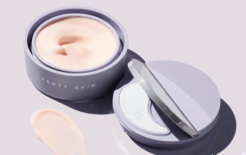 Fenty Skin Instant Reset Overnight Recovery Gel-Cream swatch and packaging.