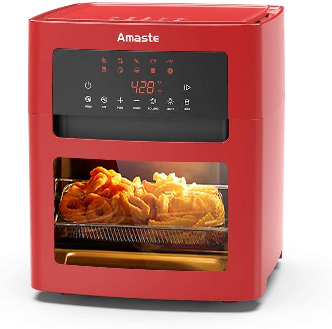 Amaste Air Fryer, 16 Quart XL Size, 1500-W Electric Airfryer, 10-in-1 Smart Cook Presets with LED Di...