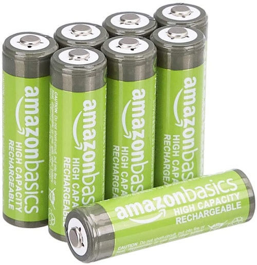 AmazonBasics AA High-Capacity Rechargeable Batteries, Pack of 8