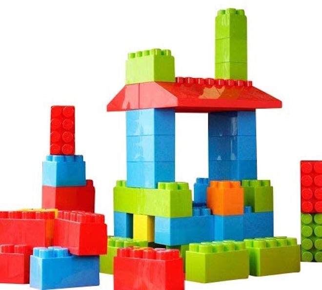 MassBricks Jumbo Plastic Building Blocks - 86 Pieces Giant Toddler Bricks Kids, Boys, Girls Age 1 - ...