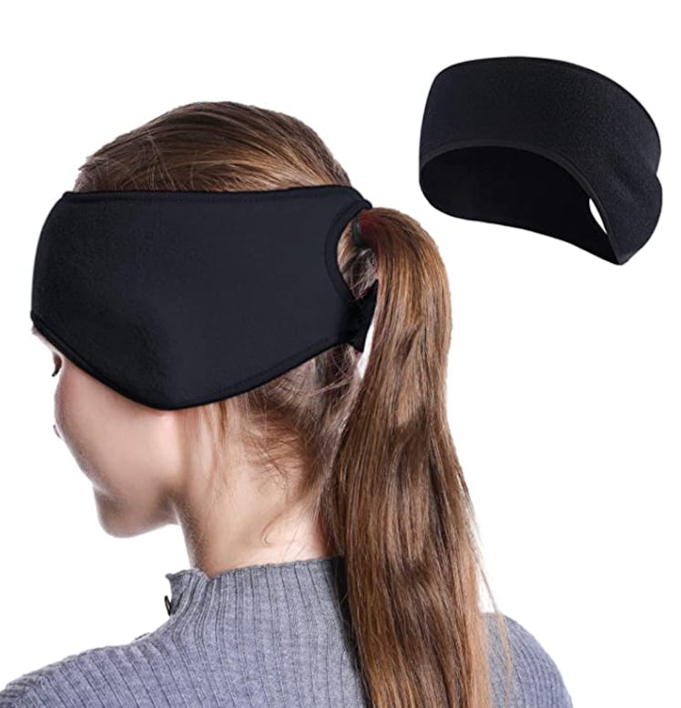 TALONITE Running Ear Warmer Ponytail Headband 