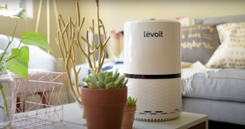 The LV-H132 Levoit Air Purifier on a coffee table 