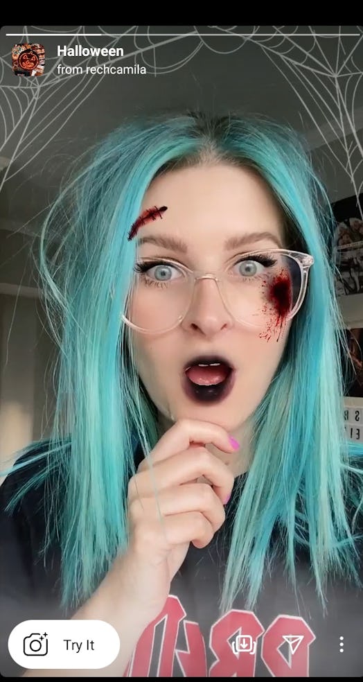  Instagram's Halloween filters include a glam stitches option. 