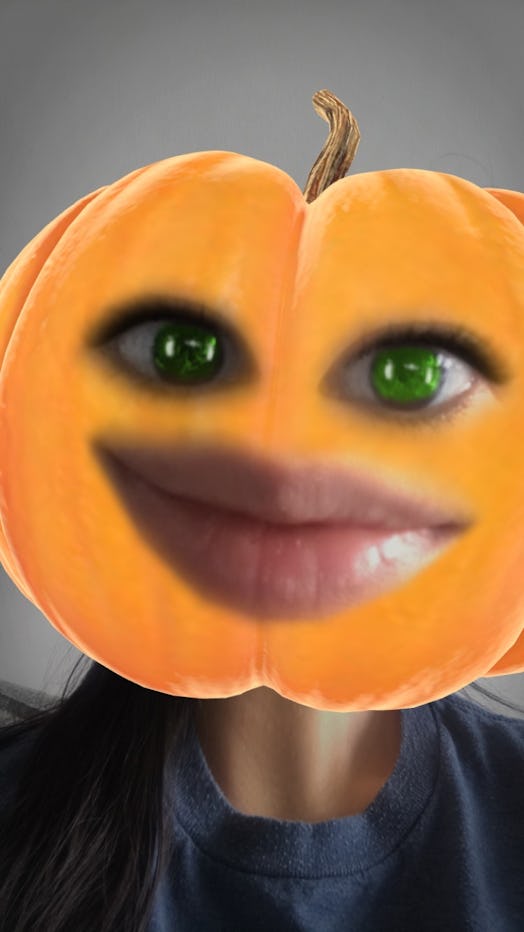 You can transform yourself into a pumpkin and other Halloween characters on Snapchat. 