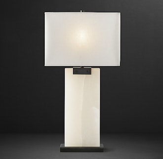 Rectangular Column Alabaster Table Lamp