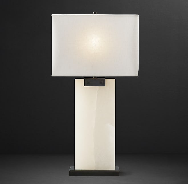 Rectangular Column Alabaster Table Lamp
