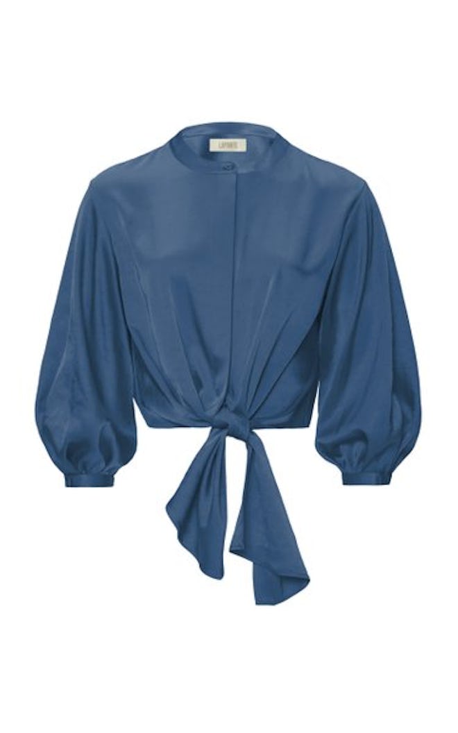 Tie-Detailed Satin Blouse