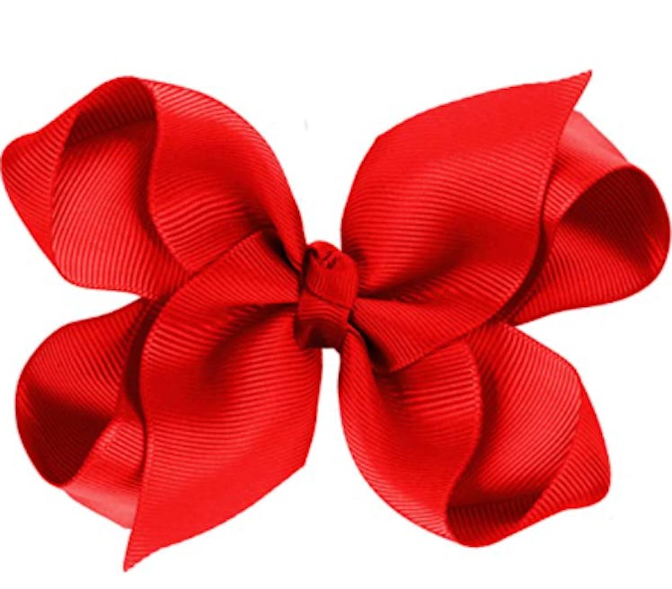 CoverYourHair Red Hair Bow - Boutique Bows - Grosgrain Ribbon Hair Bow - Large Bow Clip - Hair Acces...