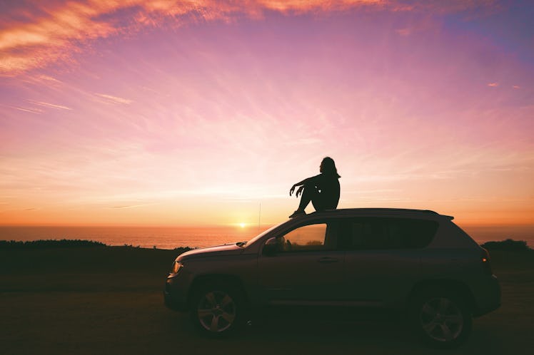Young woman at sunset