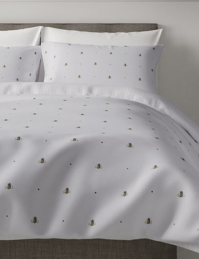 Cotton Rich Bee Print Double Bedding Set 