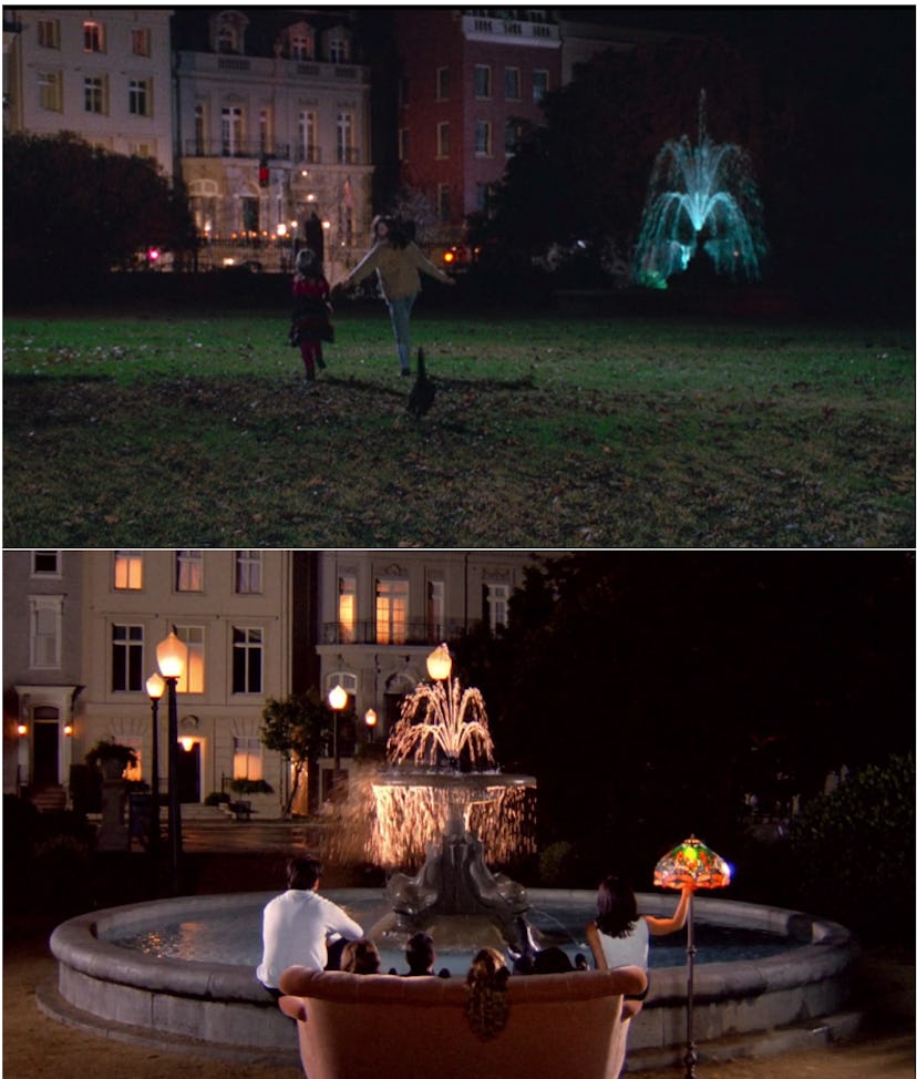 A fountain in 'Hocus Pocus' and the 'Friends' opening credits is actually the same fountain.