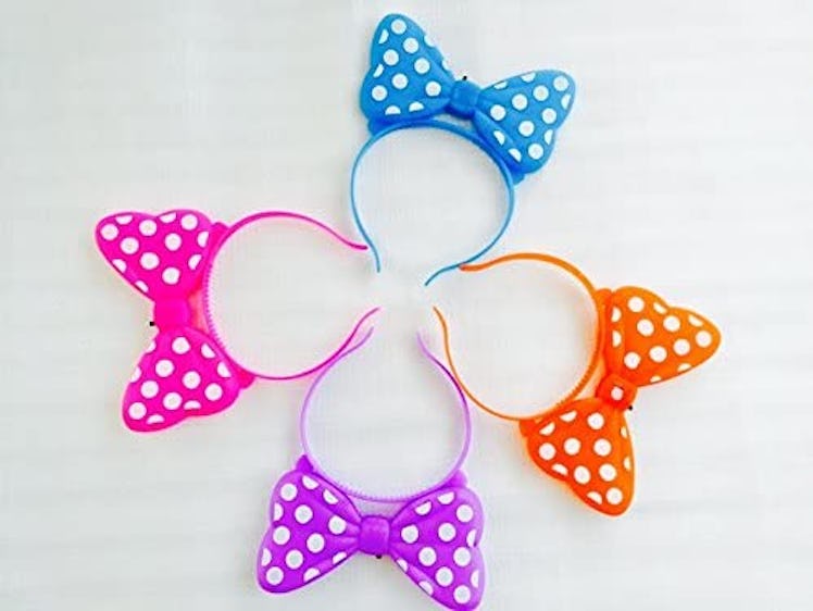 12 PCS Light-Up Bows Minnie Mouse LED Headbands