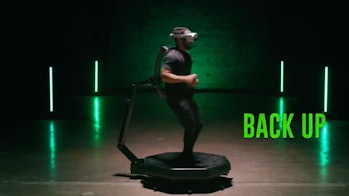 Virtuix's Omni One is a VR treadmill that translates real-world movement into games. 