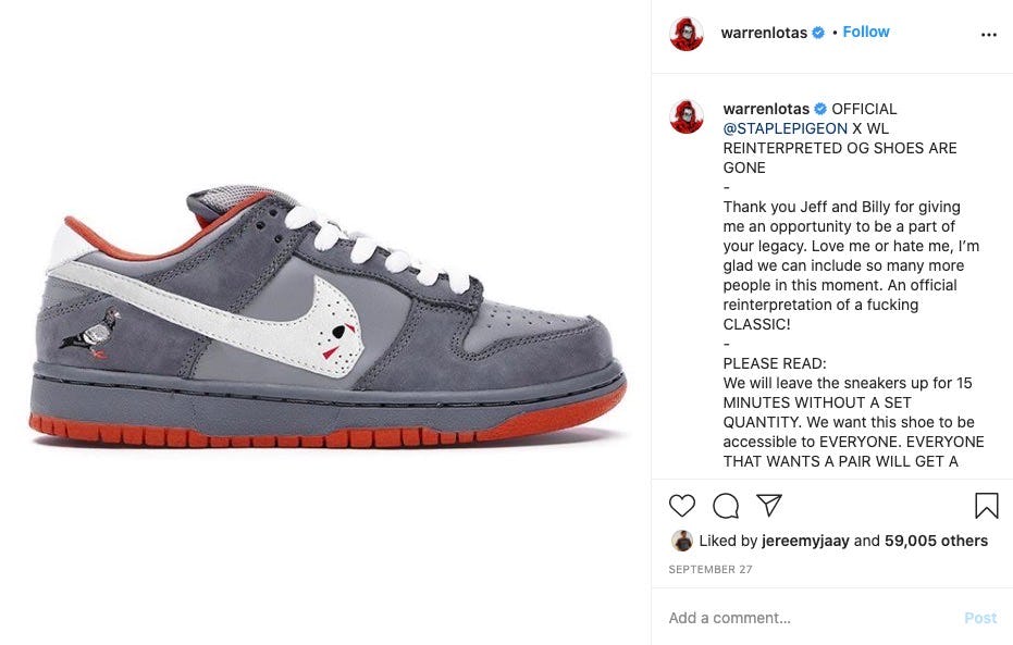 warren lotas pigeon dunks