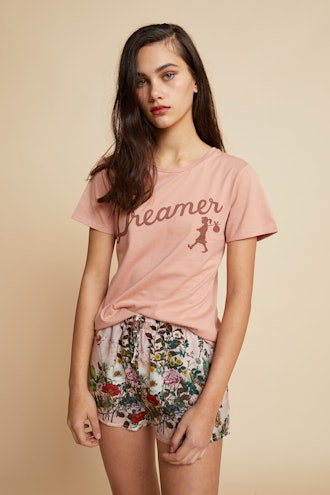 Love Letter Pink Tee and Boxer Pajama Set