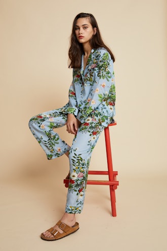 Love Letter Blue Floral Pajama Set