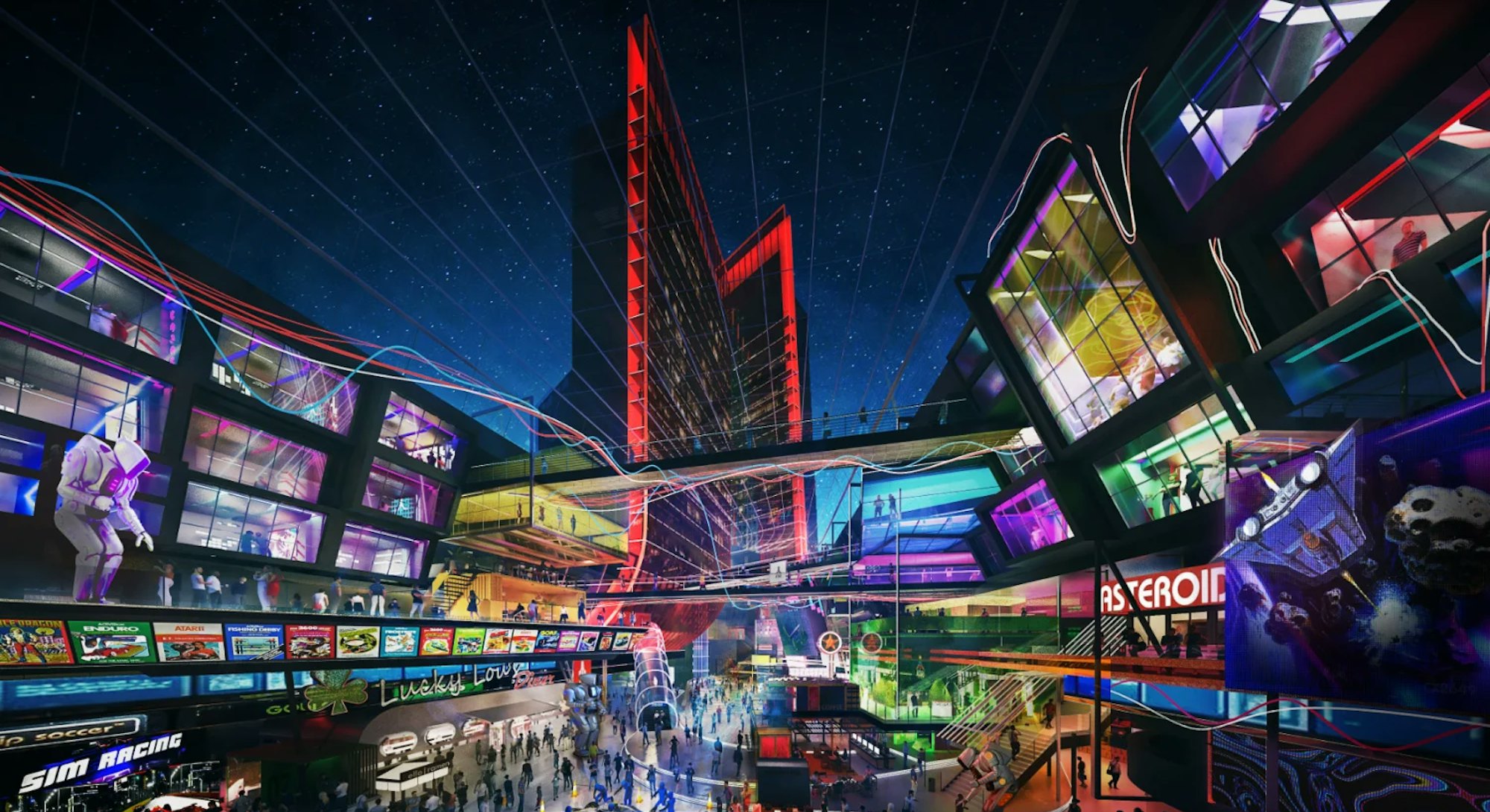 Hotel atari em las vegas é um sonho futurista Projeção do hotel atari