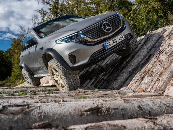 Mercedes made an off-road version of its EQC electric SUV. 