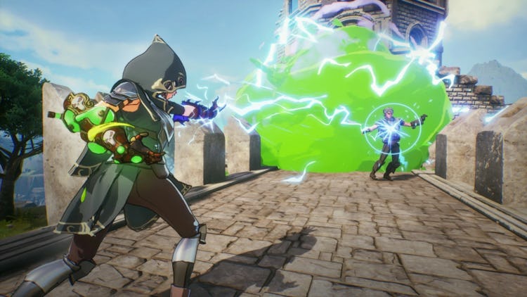 A mage attacking another mage in Spellbreak.