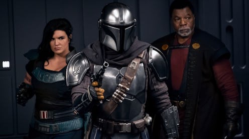Pedro Pascal, Gina Carano, and Carl Weathers in "The Mandalorian" Season 2