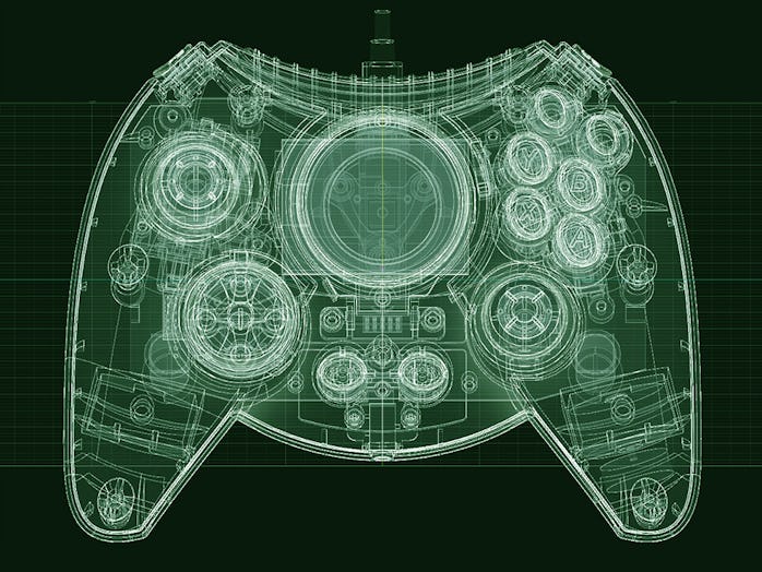 An x-ray image of the Xbox Duke Controller.