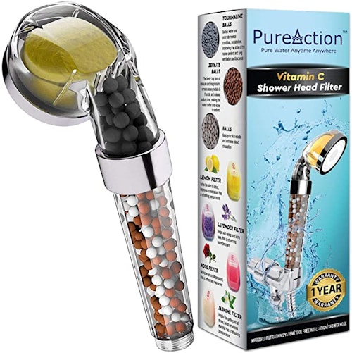 PureAction Vitamin C Filter Shower Head with Hose & Replacement