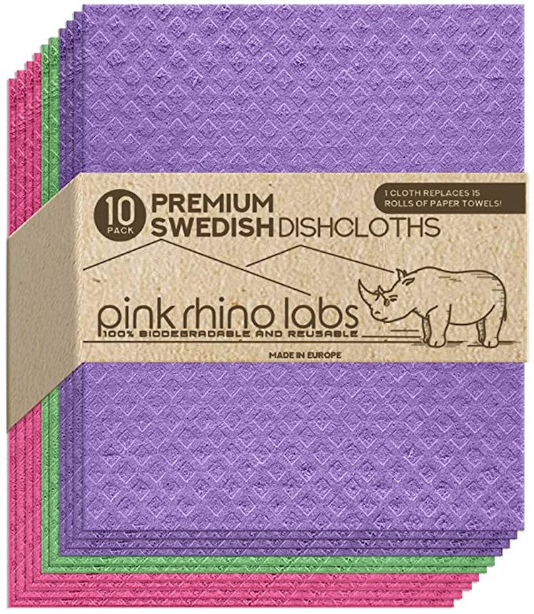 PINK RHINO LABS Swedish Dishcloths for Kitchen