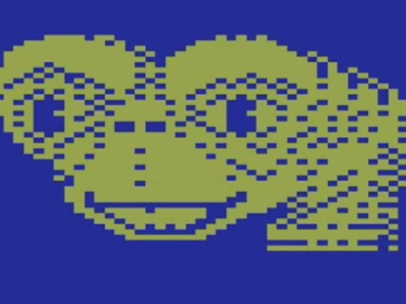 Yellow Extra-Terrestrial on blue background
