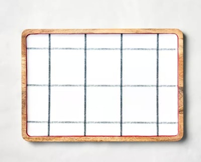 Hearth & Hand™ With Magnolia Holiday Plaid Enamel & Wood Serving Tray