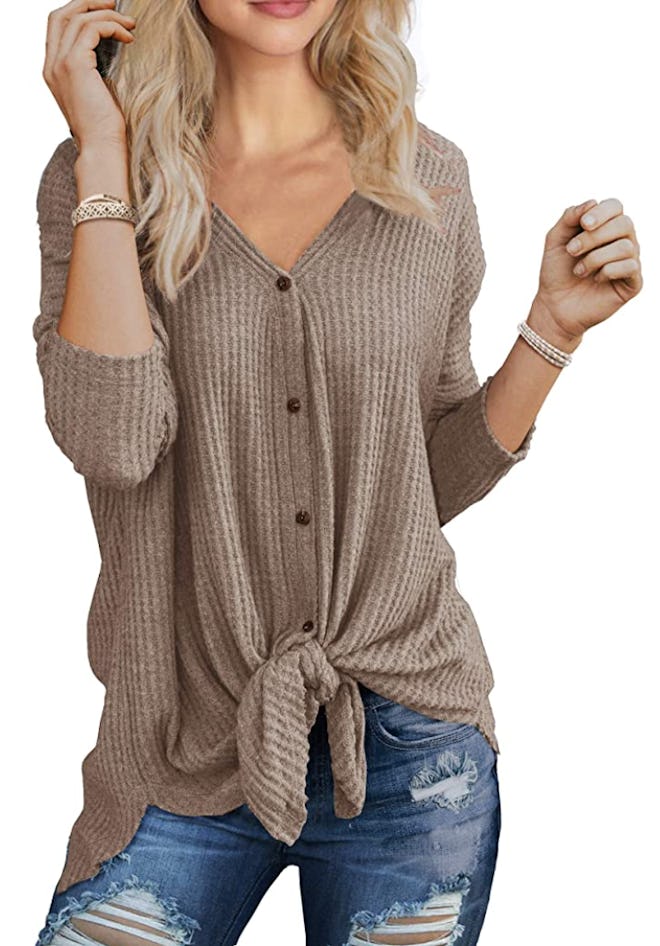 IWOLLENCE Waffle Knit Tunic