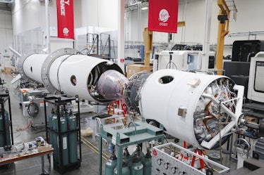 The rocket for Virgin Orbit's Launch Demo 2 in August 2020.
