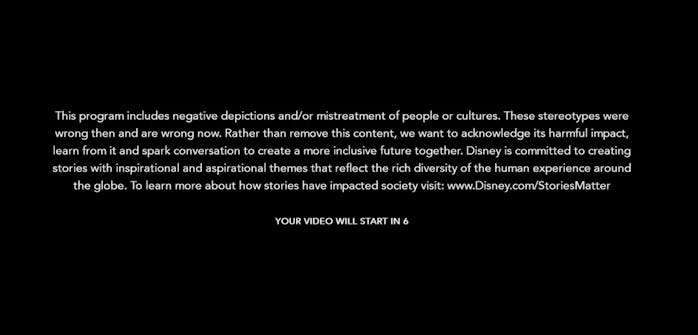 Disney Plus content warning