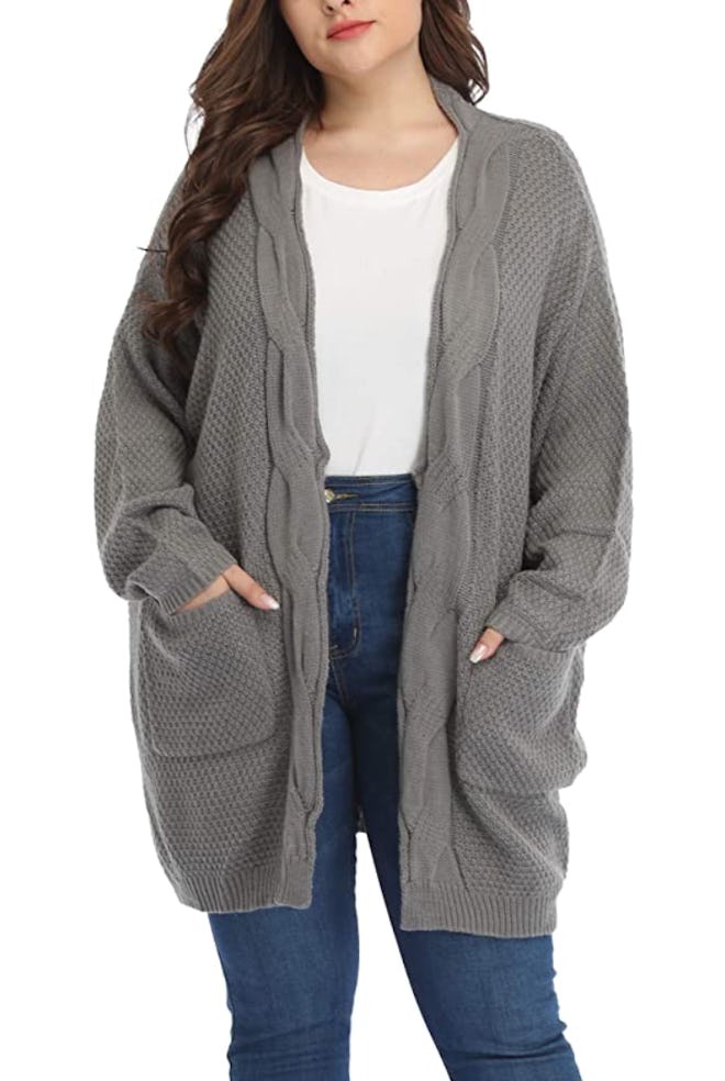 Shiaili Classic Plus Size Thick Oversized Long Cardigan