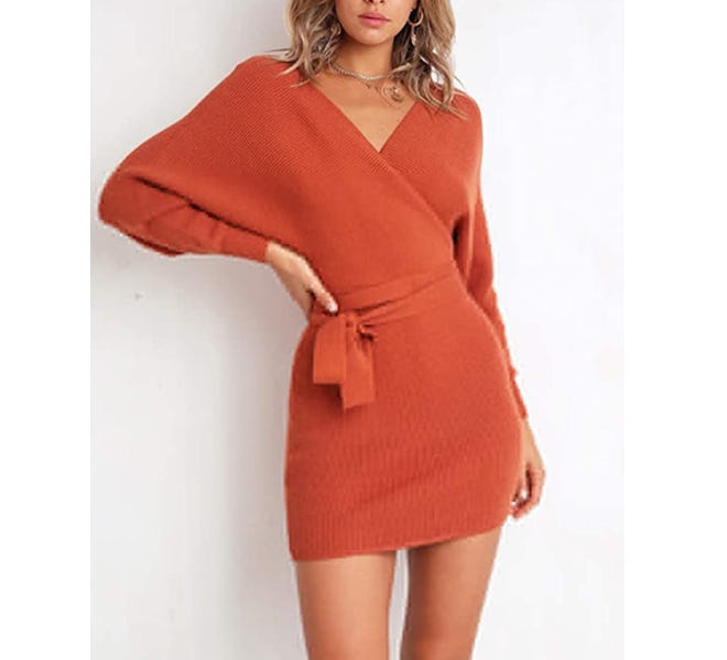 Mansy Wrap Sweater Dress