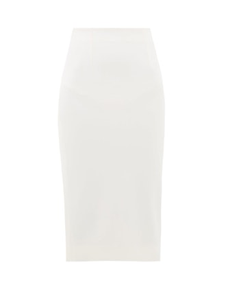 High-Rise Grain-de-Poudre Wool Pencil Skirt