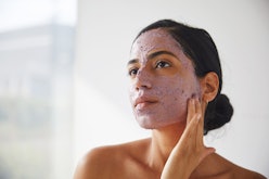 Lush Beauty Sleep Face and Body Mask applied to skin.